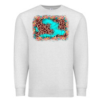 Oatmeal Heather easter Leopard turquoise background Premium Sweatshirt - JahusDesignShop