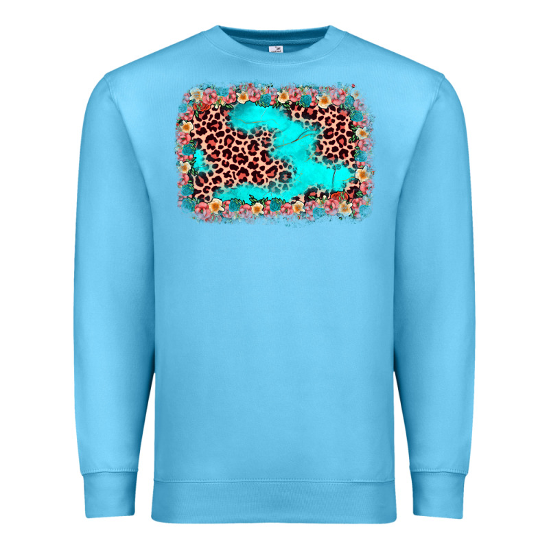 Easter Leopard Turquoise Background Premium Sweatshirt by JahusDesignShop | Teevron