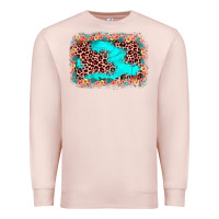 Pale Pink easter Leopard turquoise background Premium Sweatshirt - JahusDesignShop