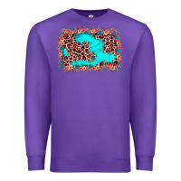 Purple easter Leopard turquoise background Premium Sweatshirt - JahusDesignShop