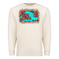 Sandshell easter Leopard turquoise background Premium Sweatshirt - JahusDesignShop