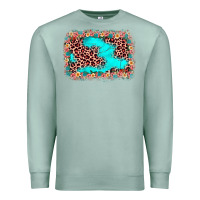 Seafoam easter Leopard turquoise background Premium Sweatshirt - JahusDesignShop