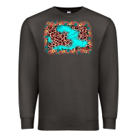 Smoke easter Leopard turquoise background Premium Sweatshirt - JahusDesignShop