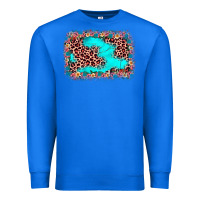 True Royal easter Leopard turquoise background Premium Sweatshirt - JahusDesignShop
