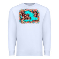 White easter Leopard turquoise background Premium Sweatshirt - JahusDesignShop
