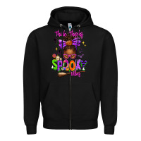 Black Thick Thighs Spooky Vibes Zipper Hoodie - texasbilliewilder
