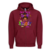 Burgundy Thick Thighs Spooky Vibes Zipper Hoodie - texasbilliewilder