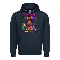 Navy Thick Thighs Spooky Vibes Zipper Hoodie - texasbilliewilder