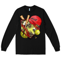 Black softball home plate Long Sleeve Tee - Zillion Design Studio