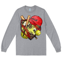 Heather Grey softball home plate Long Sleeve Tee - Zillion Design Studio