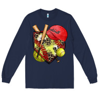 Navy softball home plate Long Sleeve Tee - Zillion Design Studio