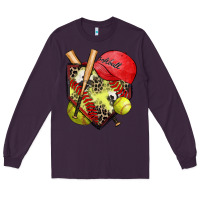Plum softball home plate Long Sleeve Tee - Zillion Design Studio