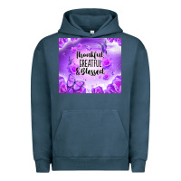 Pigment Midnight Navy thankful greatful blessed Urban Hoodie - NancyCooperArtShop