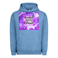 Pigment Pebble Blue thankful greatful blessed Urban Hoodie - NancyCooperArtShop