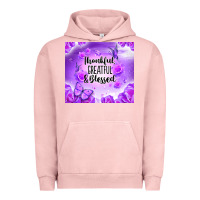 Pigment Salmon thankful greatful blessed Urban Hoodie - NancyCooperArtShop