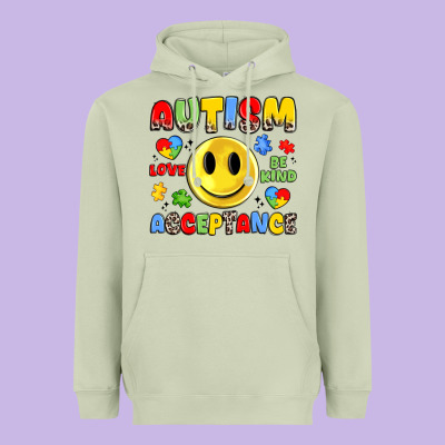Autism Acceptance Heavyweight Hoodie Designed By Jahusdesignshop