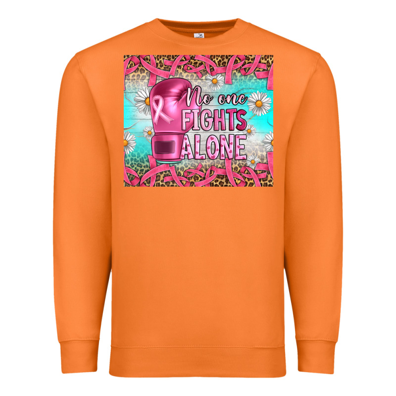 Breast Cancer  No One Fıghts Alone Tumbler Premium Sweatshirt by Artiststas | Teevron