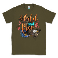 Army Green wild and free Classic Tee - Zillion Design Studio