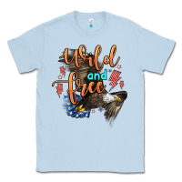 Dusty Blue wild and free Classic Tee - Zillion Design Studio