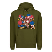 Army Green moo rica Premium Hoodie - MaliasSmallBusiness