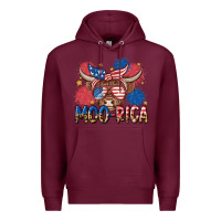 Burgundy moo rica Premium Hoodie - MaliasSmallBusiness