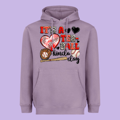 It's A Tee Ball Kinda Day Heavyweight Hoodie Designed By Jahusdesignshop