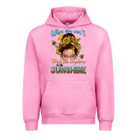 Fuchsia Pink when you cant find the sunshine be the sunshine me Urban Hoodie - NancyCooperArtShop