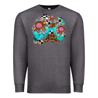 Charcoal Heather race sunflower patches Premium Sweatshirt - AdoDesignShop