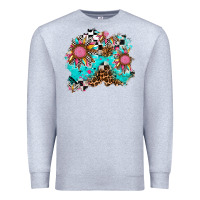 Heather Grey race sunflower patches Premium Sweatshirt - AdoDesignShop