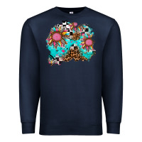 Navy race sunflower patches Premium Sweatshirt - AdoDesignShop
