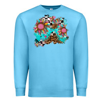 Ocean Blue race sunflower patches Premium Sweatshirt - AdoDesignShop
