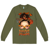 Army Green basketball messy bun mom Long Sleeve Tee - texasbilliewilder