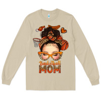 Mushroom basketball messy bun mom Long Sleeve Tee - texasbilliewilder