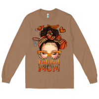 Basketball Messy Bun Mom Long Sleeve Tee | Teevron