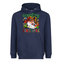 Navy Country Christmas Heavyweight Hoodie - BundleAndBundleShop