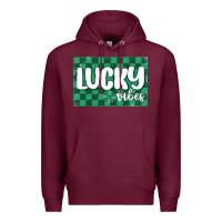 Burgundy lucky vibes Premium Hoodie - MaliasSmallBusiness