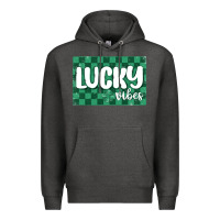 Charcoal Heather lucky vibes Premium Hoodie - MaliasSmallBusiness