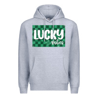 Heather Grey lucky vibes Premium Hoodie - MaliasSmallBusiness