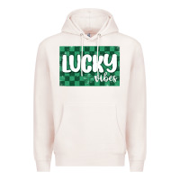 Pale Pink lucky vibes Premium Hoodie - MaliasSmallBusiness
