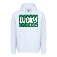 White lucky vibes Premium Hoodie - MaliasSmallBusiness