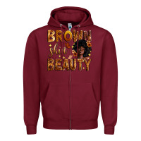 Burgundy brown skin beauty Zipper Hoodie - Zillion Design Studio