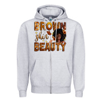 Heather Grey brown skin beauty Zipper Hoodie - Zillion Design Studio