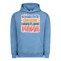 Pigment Pebble Blue somebody's loud mouth wrestling mama Urban Hoodie - MaliasSmallBusiness