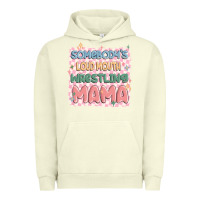 Pigment Pistachio somebody's loud mouth wrestling mama Urban Hoodie - MaliasSmallBusiness