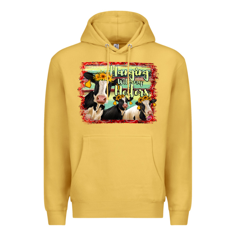 Hanging With My Heifers Holstein Cows Premium Hoodie by RanaPortraitStore | Teevron