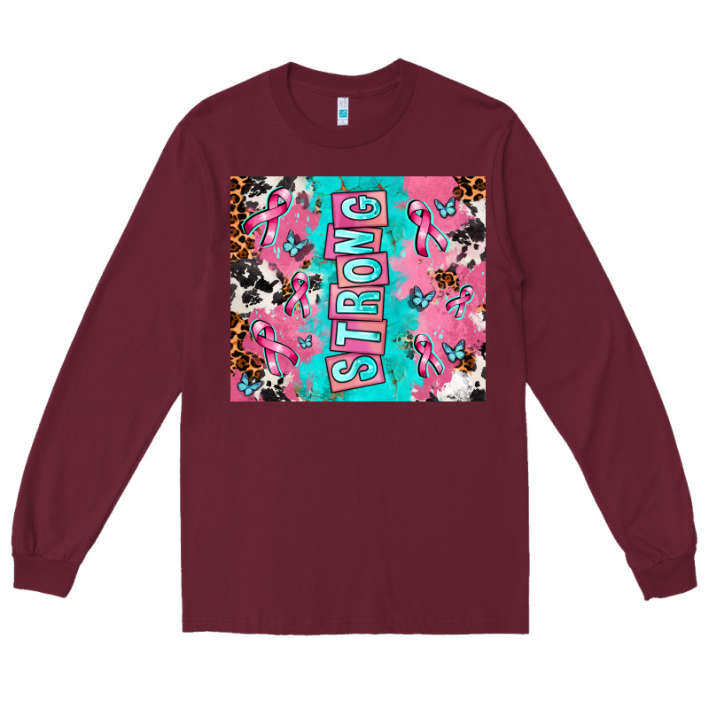 Breast Cancer Awareness Strong Long Sleeve Tee by AdoDesignShop | Teevron
