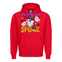 Red Too Cute To Spook Zipper Hoodie - texasbilliewilder