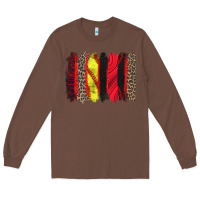 Chestnut softball brushstroke Long Sleeve Tee - Zillion Design Studio