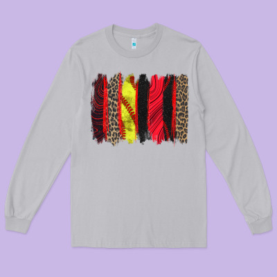 Softball Brushstroke Long Sleeve Tee Designed By Zillion Design Studio