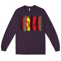 Plum softball brushstroke Long Sleeve Tee - Zillion Design Studio